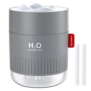 Humidificateur d'Air, 500ml Silencieux Humidificateurs Ultrasonique &agrave; Brume 2 Modes de Brume avec LED Arr&ecirc;t Automatique sans Eau pour Le Maison Bureau Salon Chambre de B&eacute;b&eacute; Enfants (HYPX-FR, neuf)