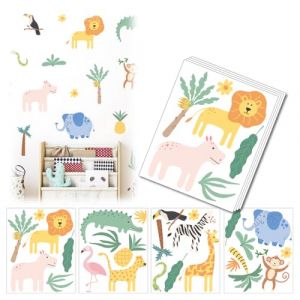 Stickers Muraux Animaux de la Jungle, Autocollant Mural Safari Animaux, autocollants muraux avec lion éléphant singe zèbre girafe, Décoration Murale pour Chambre Enfants Bébé Pépinière (LIU ZHONGYAN UK SHOP, neuf)