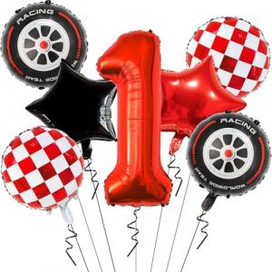 Balloon Anniversaire Voiture 1 Ans,Ballons de Course pour Voiture,Deco Anniversaire Cars 1 Ans,ballon Anniversaire 1Ans,Kit ballons Anniversaire 1Ans,Décoration d'Anniversaire Ballon pour Enfant (LIEYUEYU LIMITED, neuf)