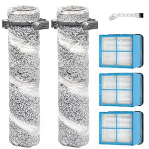 KiimSin Brosse rotative accessoires pour Bissell CrossWave OmniForce Edge 4076,4087,4000,4006,4007,4008,4017,3912,3999 Pièces de rechange pour aspirateur eau et poussière, 2 brosse rotative, 3 filtres (KiimSin, neuf)