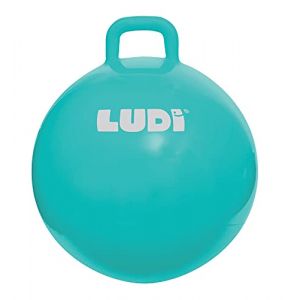 Ludi - Ballon Sauteur XXL Bleu - Jouet Sauteur Gonflable - Plastique PVC épais et résistant - Développe la motricité - Jouet d'intérieur et extérieur - Diamètre 55 cm - Dès 5 Ans (Lyccom Shop, neuf)