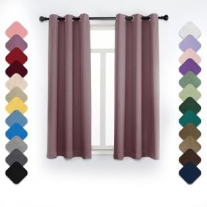 Rideau Occultant Lot de 1 &agrave; Oeillets, Rideau Anti Chaleur, 200x180cm (LxH) Rideau Douche, Rideau Opaque, Rideau Phonique Anti Bruit, Rideau Enfant, pour Chambre Salon Balcon Rose-3 (fengyiaa, neuf)