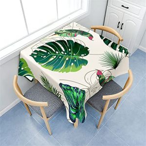 Morbuy Nappe de Table Carrée, Motif Feuilles de Plantes Nappes Imperméables Anti Tache Infroissable Nappe pour Salle à Manger Cuisine Jardin Picnic Exterieur (200x200cm,Feuilles de monstère) (Morbuy, neuf)