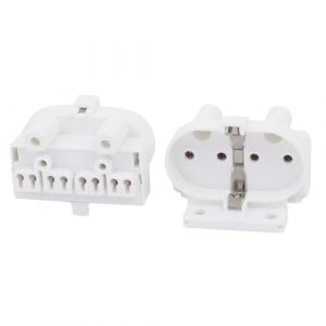 PATIKIL Support de Lampe 2G11, 2 Pièces Connecteur de Douille de Tube à 4 Broches H pour Lampe Fluorescente Ou Led, Blanc (PATIKIL UK, neuf)