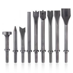 SPEEDWOX 9Pcs jeu de burin pneumatique poin&ccedil;on de marteau &agrave; Air outils outils de burin pneumatique outil de perceuse de marteau de Style rond pour tuiles ma&ccedil;onnerie b&eacute;ton brique travail de Pierre (Speedwox, neuf)