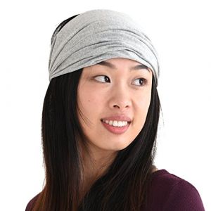 Bandeau Cheveux Femme Pré-Attaché - Serre Tete Homme 100% Coton Bio Foulard Danse Bandana Pirate Large Chimio Gris Clair L (casualbox Japan, neuf)