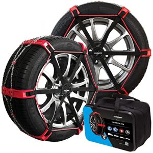Polaire Steel Sock - Paire de Chaines à Neige Pour Pneu Auto - Adhérence et Grip d'une Chaine - Sur Neige et Glace - Tension et Montage Rapide et Facile comme une Chaussette Neige Voiture (Avatacar, neuf)