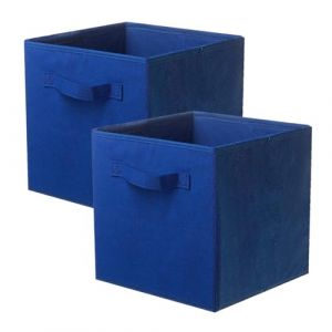 PowerKing Lot de 2 Boîtes Tiroirs en Tissu Cube de Rangement Pliable Coffre pour Linge Jouets Vêtement (PowerKing FR, neuf)