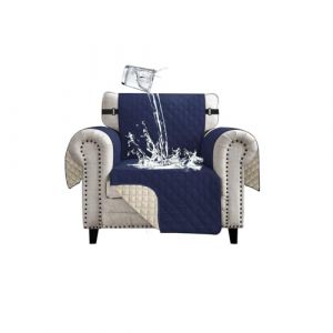 Lydevo Housse de Canap&eacute; Imperm&eacute;able 1 Place Housses de Canap&eacute; avec Accoudoirs Housse de Canap&eacute; Reversible Universelle Antid&eacute;rapante Protege Canape pour Animaux Chiens Chats,Bleu Marine (lydevo, neuf)