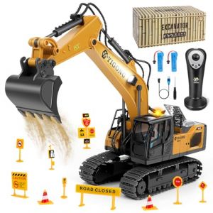Charmofun Pelleteuse Télécommandée, 2,4GHz Pelleteuse Enfant avec Télécommande Gravité, Tractopelle Telecommandé avec Lumières et Musique, Jouet Engin de Chantier Cadeau Garçon 5-12 Ans (Pulsepoint Market Kft., neuf)