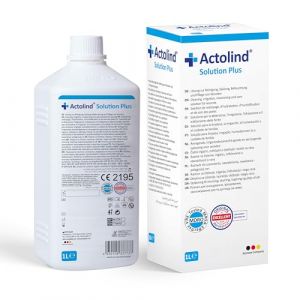 Actolind Solution Plus 1000 ml – solution antiseptique pour irrigation des plaies. Nettoyage et hydratation indolores des plaies aiguës, chroniques et infectées. CE III, MPG, PHMB. (Actomarkt, neuf)