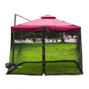 Moustiquaire pour parasols 3m avec Fermeture éclair et lestage Carré et cylindrique Pergola réglable Moustiquaire pour extérieur Jardin Cour Patio Camping (300 * 300 * 230CM) (DYUNE, neuf)