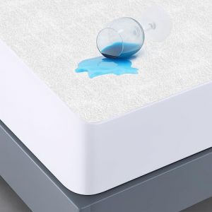 Flowen Protège Matelas 160x190 cm Lot de 2 Alèse Impermeable Drap Housse en Coton et Microfibre Protection Lit pour Adulte/Bebe pour Incontinence Anti-Acarien Couvre-Matelas Pipi Lavable en Machine (Flowen FR, neuf)