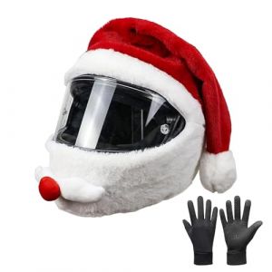 JXAXD Housse de Casque Moto Père Noël, Couvre Casque Moto Père Noël, Housse Casques Moto, Deguisement Pere Noel Moto, Bonnet Pere Noel Casques Moto, Décoration pour Accessoires Moto (sans Casque) (Changsha Zhouhang, neuf)