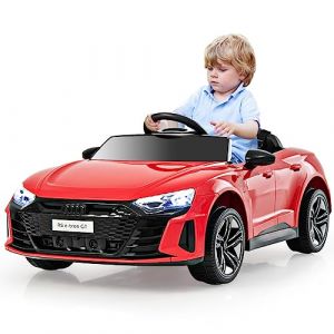 COSTWAY Audi Voiture Electrique 12 V Enfants avec T&eacute;l&eacute;commande 2,4G, V&eacute;hicules &Eacute;lectriques avec 2 Portes Ouvrables, D&eacute;marrage Progressif & Musique, Charge 25kg pour Enfant de 37-95 Mois (Rouge) (FDS GmbH, neuf)