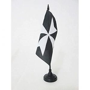 AZ FLAG Drapeau de table Ordre des Chevaliers de l'Hopital de Saint Jean de J&eacute;rusalem 15x15cm - PETIT Drapeaux DE BUREAU catholique 15 x 15 cm (AZ-FLAG, neuf)