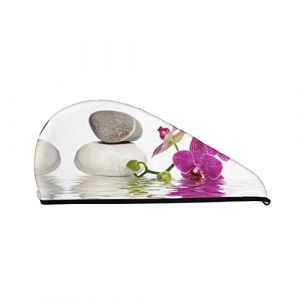 Enveloppement de serviette de cheveux imprimé orchidée violette, bonnet de cheveux secs super absorbant pour femmes bonnets de douche pour douche de bain de salon de gym (yichangZX, neuf)