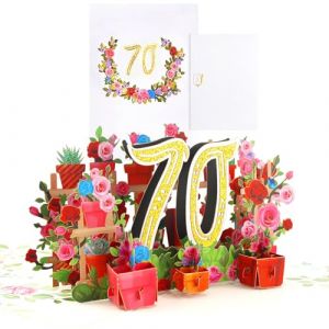 Carte Anniversaire 70 Ans Carte d'anniversaire Pop up Carte 3D Avec Enveloppe, 3D Cartes Cadeaux Anniversaire pour fille, gar&ccedil;on, amis, romance (TUZHE, neuf)