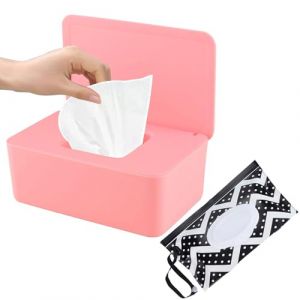 SEPSCO Boite Lingette Bebe et Sacs Lingettes Humides, Boîte Papier Toilette Humide avec Couvercle Distributeur Lingettes Accessoires Mouchoirs Rangement PP Boîtes Reutilisable pour Wc Voiture Maison (SEPSCO, neuf)