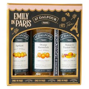 St. Dalfour Coffret Confiture &ndash; &Eacute;dition Emily in Paris &ndash; 100% fruits, sans sucre ajout&eacute;, sans gluten &ndash; 3x284g (Abricot/Orange/Mangue-Passion) (SureShot Nederland, neuf)
