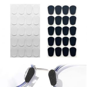 LACHT 20 Paires Forme De Plaquettes De Nez,Coussinet Lunettes Nez En Silicone Antid&eacute;rapant,Coussinets De Nez Adh&eacute;sif Plaquettes, Pour Lunettes,Doux,Confort, Anti Glisse Lunettes. (candy27seven, neuf)
