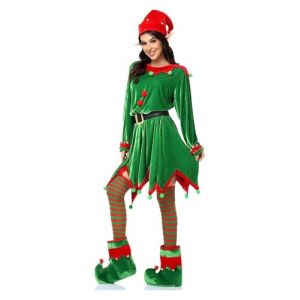 G&eacute;n&eacute;rique Robe Femme D&eacute;guisement Lutin Tenue Sexy P&egrave;re No&euml;l Adulte Costume De Jupe Deguisement Grande Taille du Pere Sapin M&egrave;re (MJEyed, neuf)