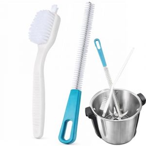 Potufa Brosse de Nettoyage Compatible avec Vorwerk Thermomix Tm6 Tm5 Tm31 Tm21 pour Robot de Cuisine pour Couteaux, Ensemble de 2 brosses pour Pots de Nettoyage, Bols &agrave; m&eacute;langer et Lames (Tysongo, neuf)