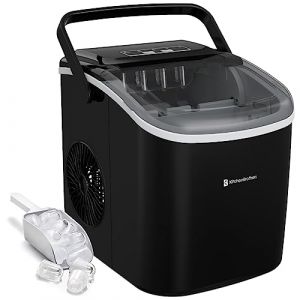 KitchenBrothers Machine a Glacons Professionnel - Machine a Glace Pilée - Machines à Glaçons - Machine a Glacon - Portable Avec Poignée - Avec Pelle à Glace - 1,2L - 7-10 Minutes - 12KG/24h (LifeGoods Group, neuf)