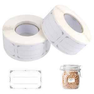 2 Rouleau 1200 Pi&egrave;ces Autocollantes Cuisine &Eacute;tiquettes Universelles, 50 x 30mm &Eacute;tiquettes Confitures, &Eacute;tiquettes Autocollantes Cong&eacute;Lation Alimentaire, &Eacute;tiquettes Multifonctionnel Universelles (MUMUEU, neuf)