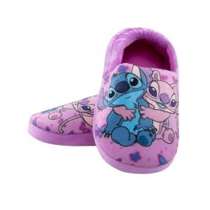 Disney Lilo Et Stitch Pantoufles Fille | Pantoufle Stitch Enfant | Chausson Stitch | Chaussons Fille | Chaussons Enfant | Violet 27 (Character FR, neuf)