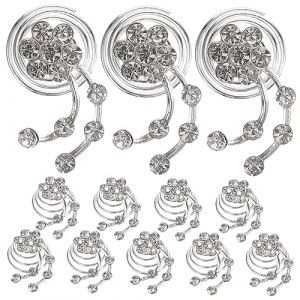 DEARMAMY 12 Pièces Pince à Cheveux Spirale Strass Demoiselles D'honneur Filles Extensions Épingle à Cheveux En Spirale De Mariage Élégant Pince à Cheveux De Mariage Alliage (Liiane, neuf)