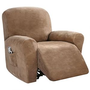 Lot de 4 housses de protection pour fauteuil de télévision, fauteuil de relaxation, élastique en velours épais, pour fauteuil de massage, fauteuil de relaxation, fauteuil de relaxation, fauteuil TV, (Absolutely perfect, neuf)