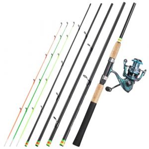 Sougayilang Feeder Canne à pêche portable avec 3 pointes 3000 tailles de moulinet, canne à pêche spinning Travel Rod Gamme complète Action Carpe Grosse Canne à pêche Multicolore (Sougayilang- EU, neuf)