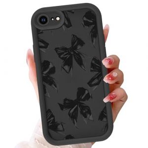 Yirlbey Coque pour iPhone 7/8/SE2020/SE2022 4,7", Aesthetic Noir N&oelig;ud Papillon Mignon Motif Design &Eacute;tui pour Femmes Fille, Silicone Housse Antichoc Cam&eacute;ra Protecteur Cover Case pour iPhone SE, Bow (XUPINBO, neuf)