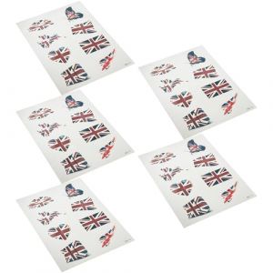 Healvian 5 ensembles Autocollants Visage Temporaires Drapeau Royaume-uni Stickers Portables pour Fans Football Décoration Éphémère Couleur Vive Faciles à Appliquer pour Fête Sportive (Pxinyao, neuf)