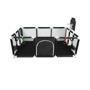 Parc &agrave; Chiots Pouces avec Porte, Parc pour Chiots Ou Petits Chiens,Lavable en Machine, Int&eacute;rieur/ext&eacute;rieur (180 x 120 x 66 cm (Noir)(C)) (Hechheu, neuf)
