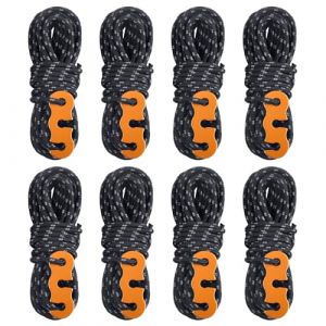 TRIWONDER Corde de Tente Réfléchissante 4 m Corde Nylon Diamètre 3 mm Cordelette Camping avec Tendeur pour Camping Tente Auvent Randonnée (Noir (Φ3mm) - 8 Pièces) (TRIWONDER (FR), neuf)