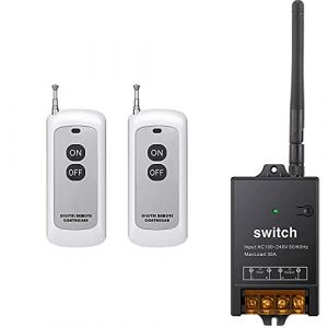 dstfuy interrupteur a telecommande 220V,AC 220V/230V/240 V/40 A relais,interrupteur à distance RF pour pompe à eau haute puissance,moteur,équipement électrique d'éclairage avec longue portée de 984FT (dstfuy., neuf)