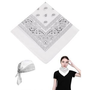 MYGLOAR Bandana 100% coton de haute qualité, bandanas pour femmes et hommes, foulard cachemire, bandana motif cachemire original, bandeau foulard cheveux, bandana poignet cou, biker (55 x 55 cm) (GAO JIA  DE  DIAN, neuf)