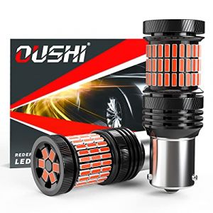 OUSHI BAU15S PY21W Ampoule LED, 7507 1156 Ampoule LED 4000LM 12V-24V 21W Remplacement Feu De Freinage Feu Antibrouillard Arri&egrave;re, Rouge brillant (Lot de 2) (Qlight, neuf)