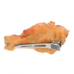 DEARMAMY Pince À Cheveux En Pvc Avec Aspect De Pilon De Poulet Véritable Accessoires De Cheveux Uniques Pour Femmes Barrette En Forme De Cuisse De Poulet Grillée (Liiane, neuf)