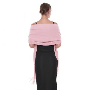 SWAT PANY Écharpe Femme Robe de Soirée Classique Hiver Plaine Écharpe Rose Étole Femme Festive (FU JINMY, neuf)