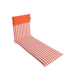 LILENO HOME Coussin pour chaise longue de jardin, motif &agrave; rayures, couleur corail, parfait pour la plage, rembourr&eacute;, enroulable (190 x 60 x 5 cm) (Discount-Deal24, neuf)