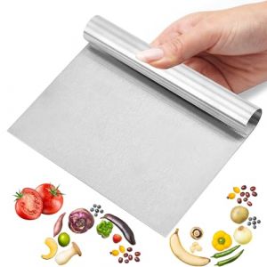 OIXEYA 1Pc Ramasse L&eacute;gumes Cuisine, Corne Patisserie, Raclette Hachoir en Acier Inoxydable, Coupe Pate, Spatule &agrave; P&acirc;te de Cuisson, Aide de Cuisine pour Pain Fruits L&eacute;gumes Cuisson (DINODANUBE TRADING, neuf)