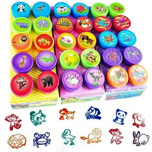 Nutabevr 30 Pcs Multicolore Tampons Auto-Encreurs Enfants,Animaux Coffret tampon,encreur enfant Motif animalier,pour les Oeufs de P&acirc;ques Cadeaux,f&ecirc;tes d'enfants,prix scolaires,cadeaux d'anniversaire (Futuregenesispixelholdings Kft., neuf)