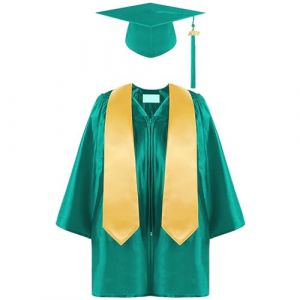Générique Toque Diplome Enfant,Costume Tunique DiplôMé éTudiant Enfant Fille Chapeau Diplome Lot PréScolaire éTole Photographie Toge Diplome Primaire Bleu Cadeaux Enfants 1 an (NIEUCD, neuf)