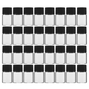 GANAZONO Flacons en Verre Transparents 5 Ml Lot de 40 Pi&egrave;ces Bouchons Blancs Herm&eacute;tiques et Bouchons Int&eacute;rieurs Anti-Fuite Petits Flacons D&rsquo;&Eacute;chantillons &Eacute;tanches pour Voyages Parfums et (JUNEE, neuf)