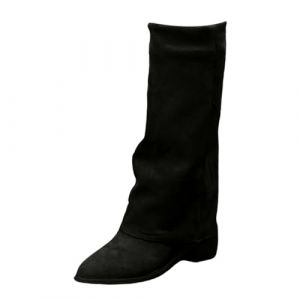 YIzdegg Bottes hautes d'hiver pour femme - Bottes de cowboy en cuir - Large tube - Bout pointu - Bottes western - Talon &eacute;pais - Vintage - Imperm&eacute;ables - Bottes d'&eacute;quitation pour femme, Noir , 40 EU (YIzdegg, neuf)