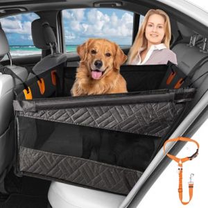 XUYEDOGLSH Extension de si&egrave;ge arri&egrave;re pour Chiens avec Couverture Douce et Amovible, Housse de si&egrave;ge de Voiture pour Chien avec Fond Rigide, hamac de Voiture antid&eacute;rapant pour Chien, Convertible en (changqingshangmao6, neuf)