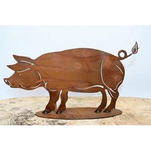 Rostikal D&eacute;co Cochon Edelrost Pokie, Rouille Noble Gartenfigure & Sculpture en M&eacute;tal - Rouille Noble, 1 (Rostikal, neuf)